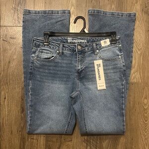 No Boundaries Women's Light Blue Bootcut Jeans with Back Pocket Blue Bows